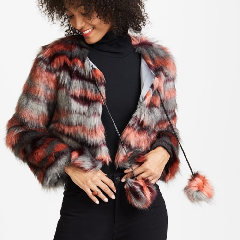 Ramy Brook Camo faux fur Krissy jacket
